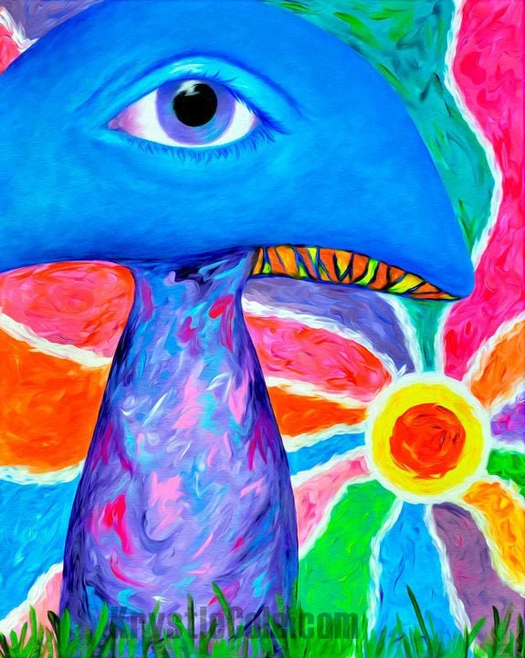 All Seeing I - Mushroom Print
