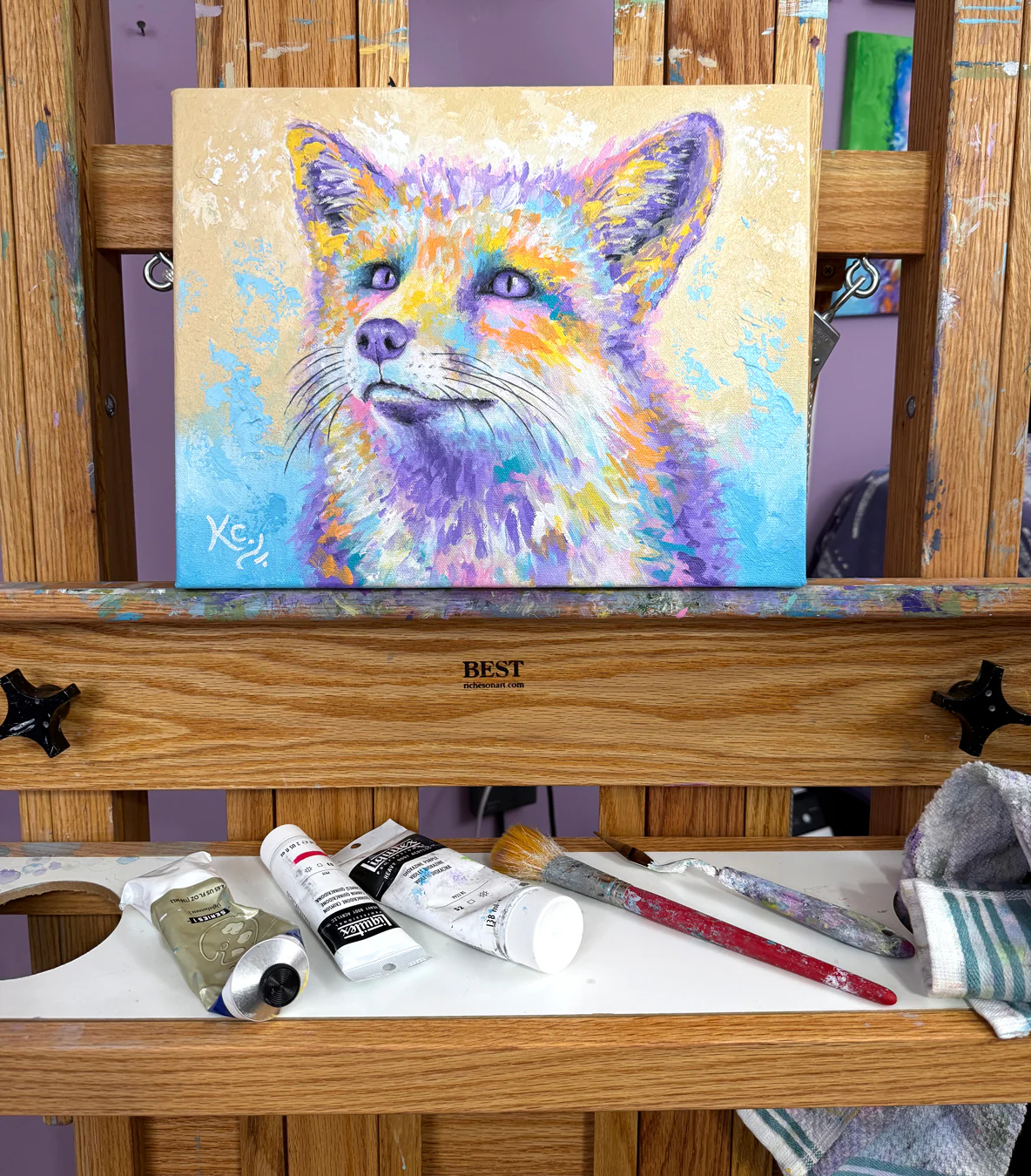 Backyard Fox Painting - 11x14" - Image 3