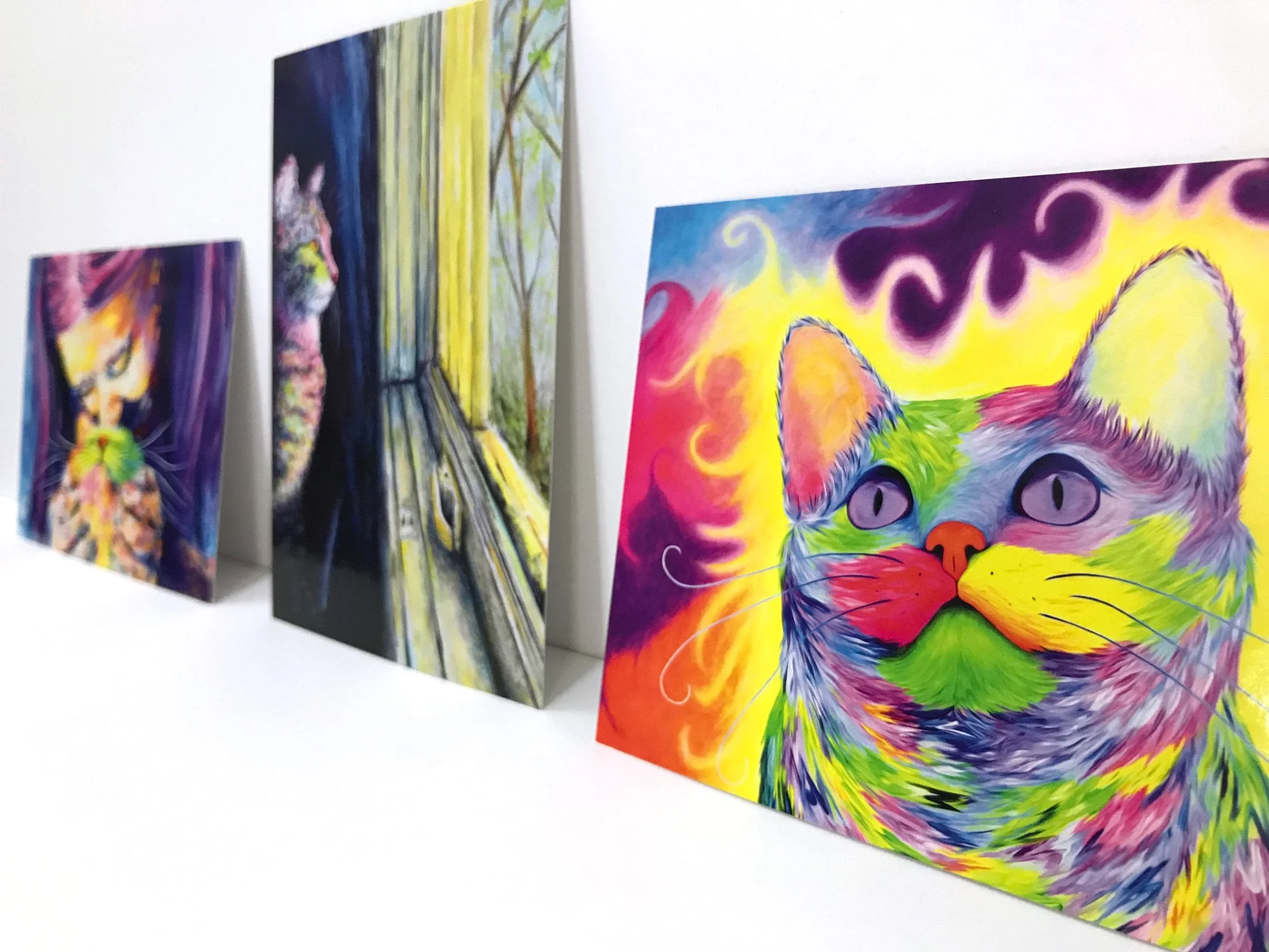 Cat Postcard Set of 3 - Rainbow Cat Postcards - Image 3