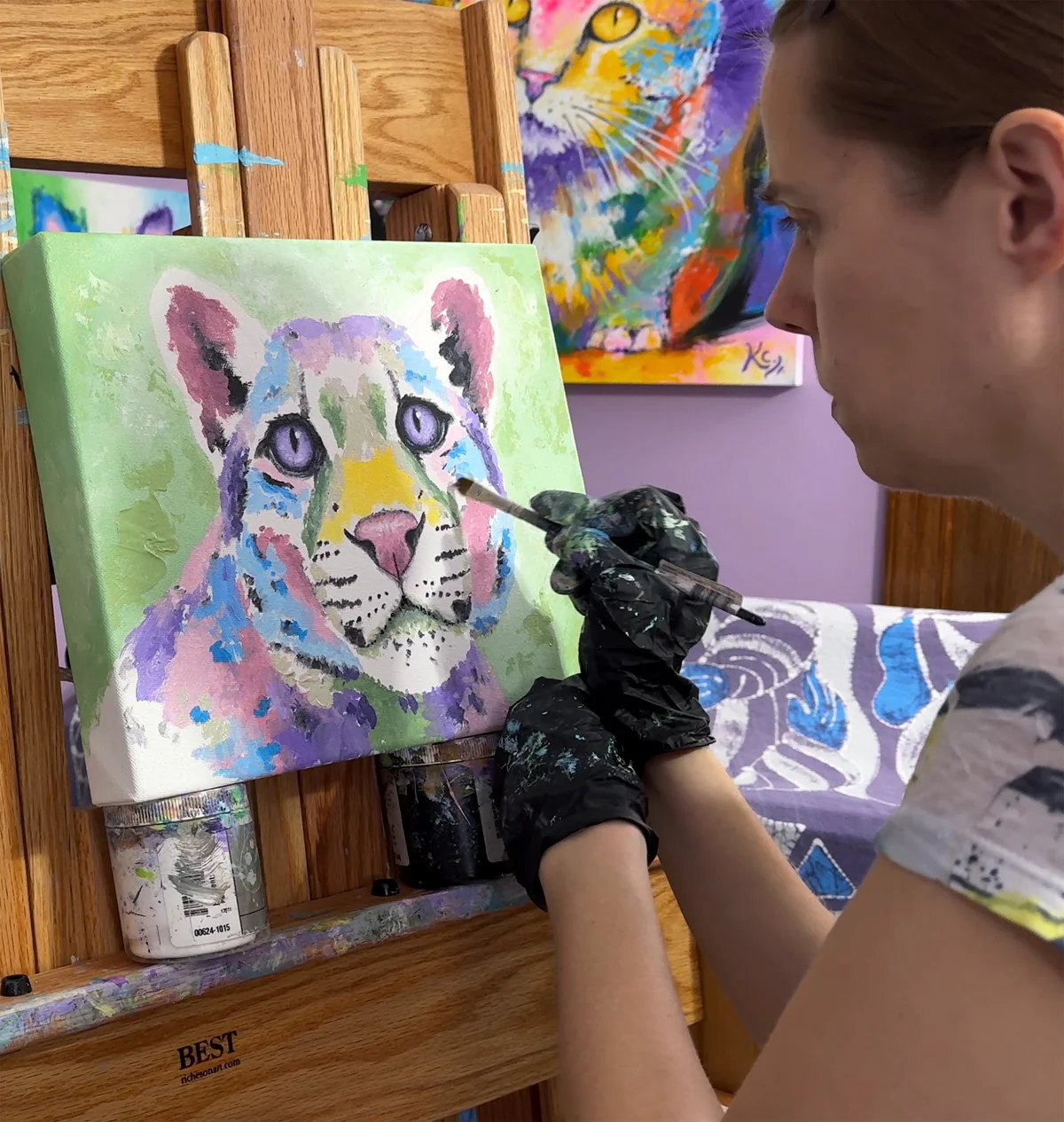 Clouded Leopard Painting - 11x14" - Image 2