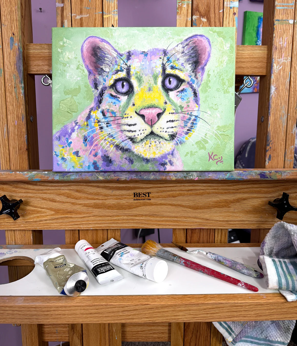 Clouded Leopard Painting - 11x14" - Image 3