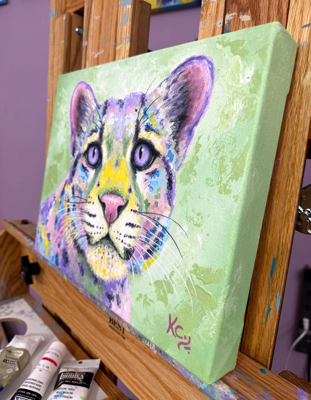 Clouded Leopard Painting - 11x14" - Image 4
