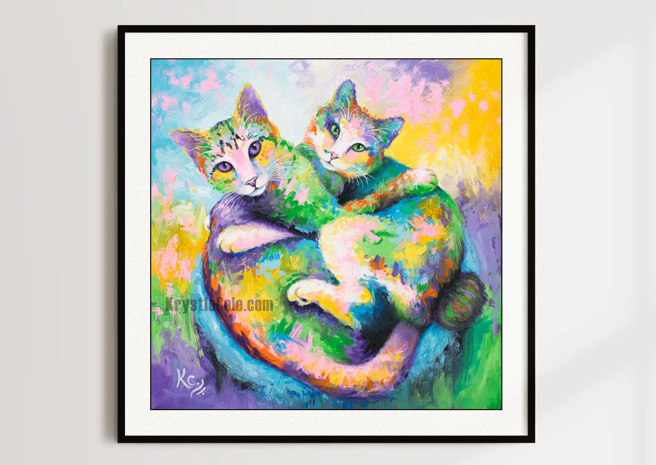 Cuddling Cats Art Print - Brothers - Image 3