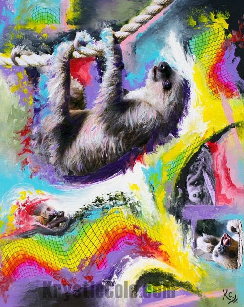 Cosmic Dance of the Inner Sloth Painting - 24x30" - Image 2
