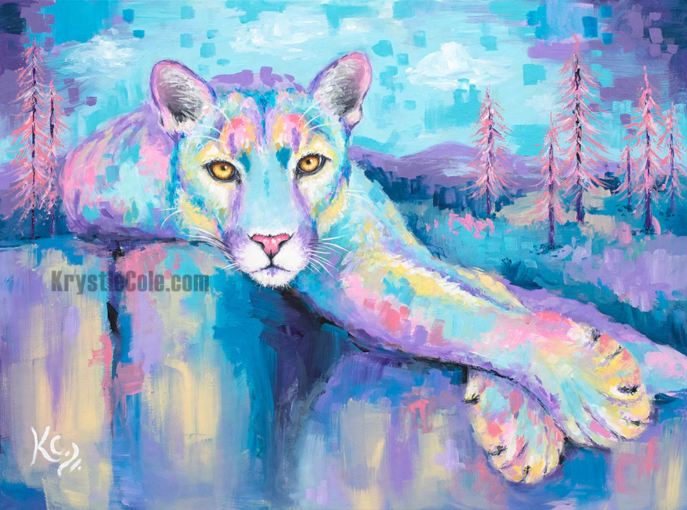 Cougar Painting - 34x44" - Image 2