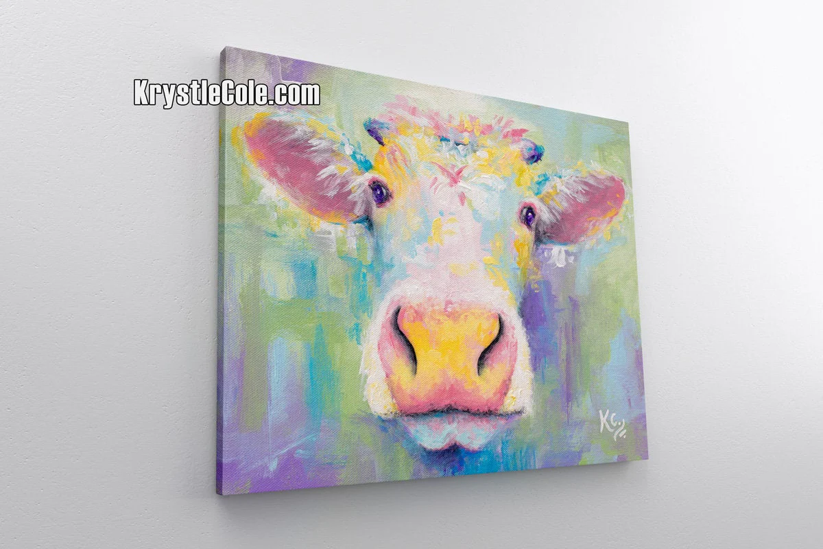 Cow Art Print - Spring Cow - Image 6