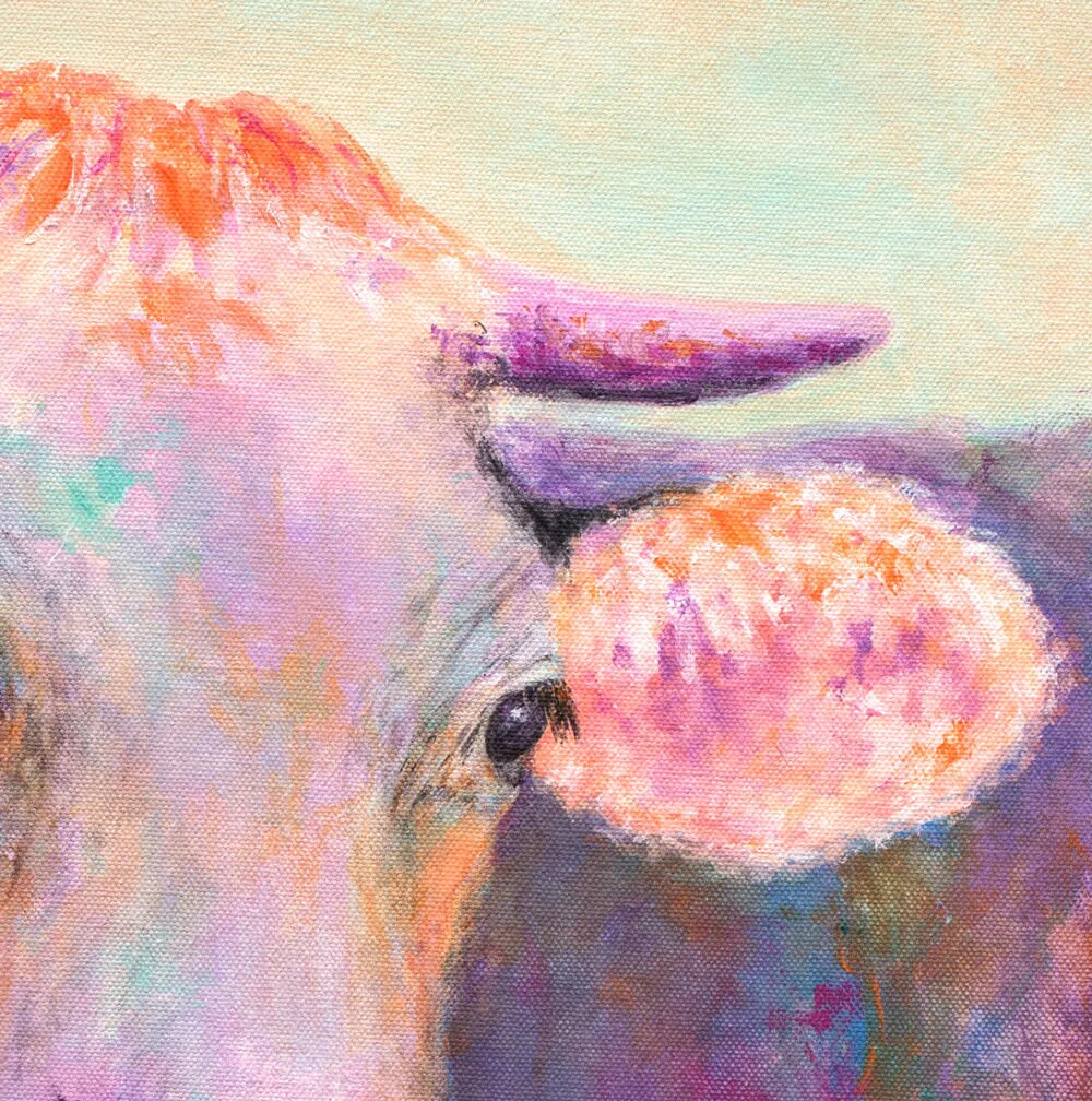 Cow Art Print - Cow with Cowbell - Image 3