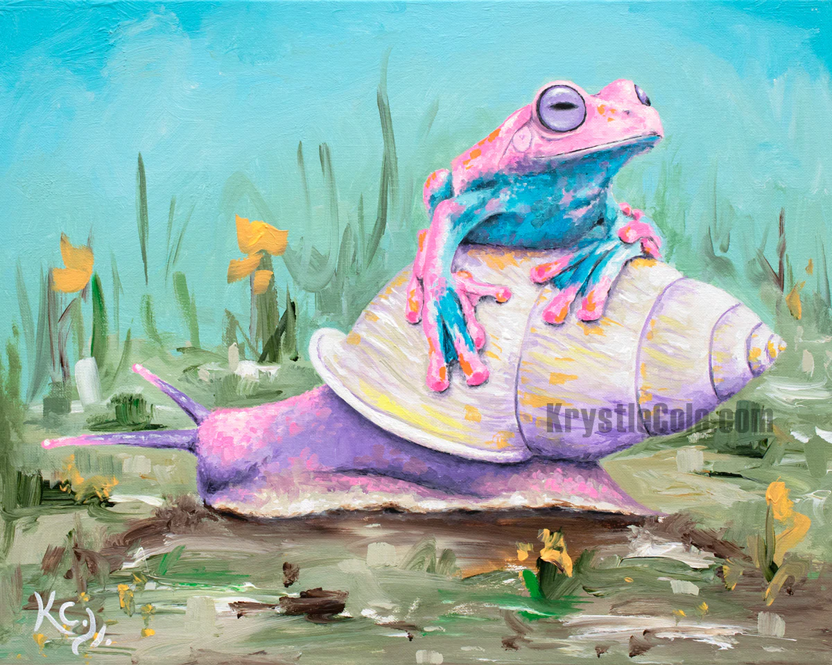 Frog and Snail Art Print - Hitchhiker
