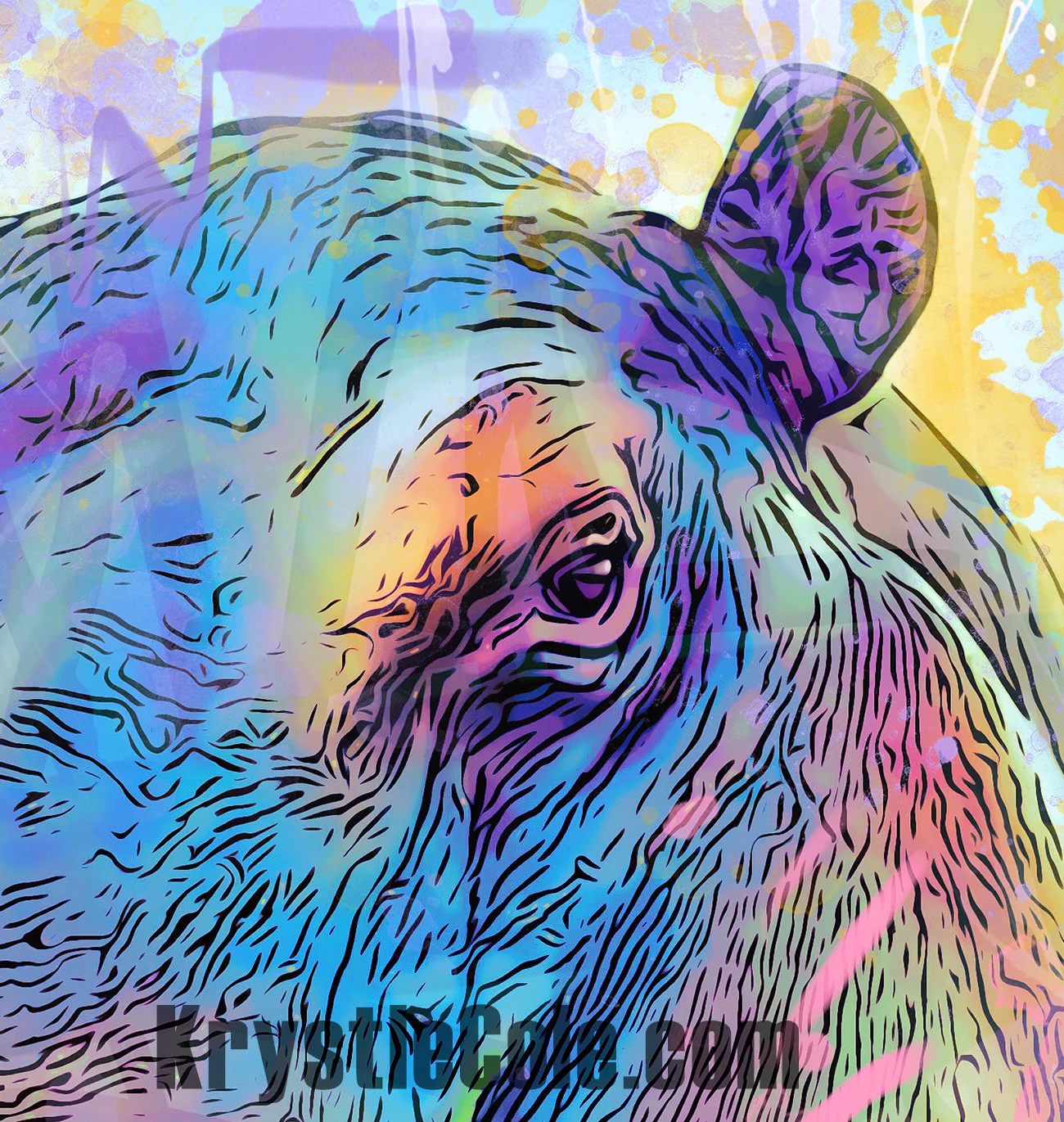 Hippo Art Print - Image 2