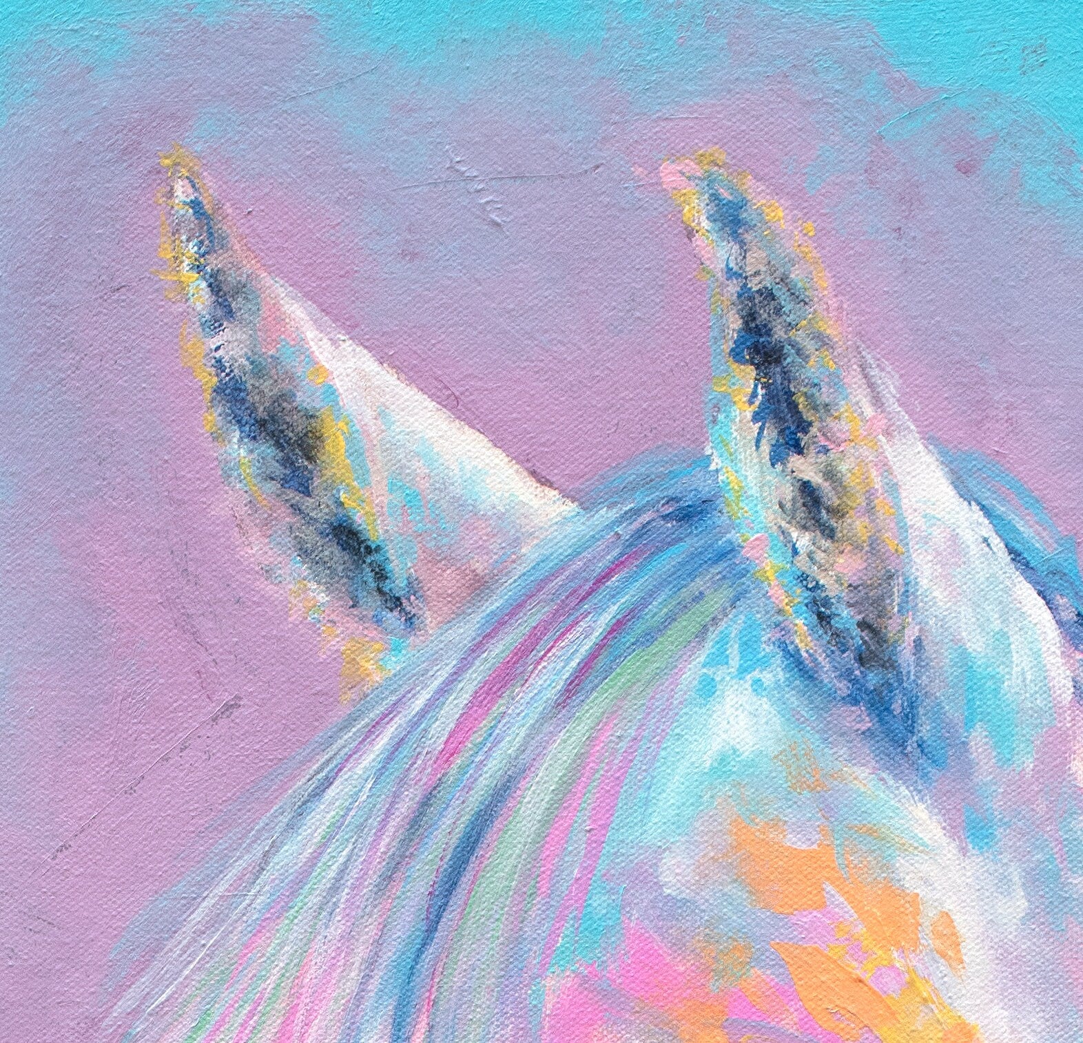 Blue Horse Art Print - Image 3