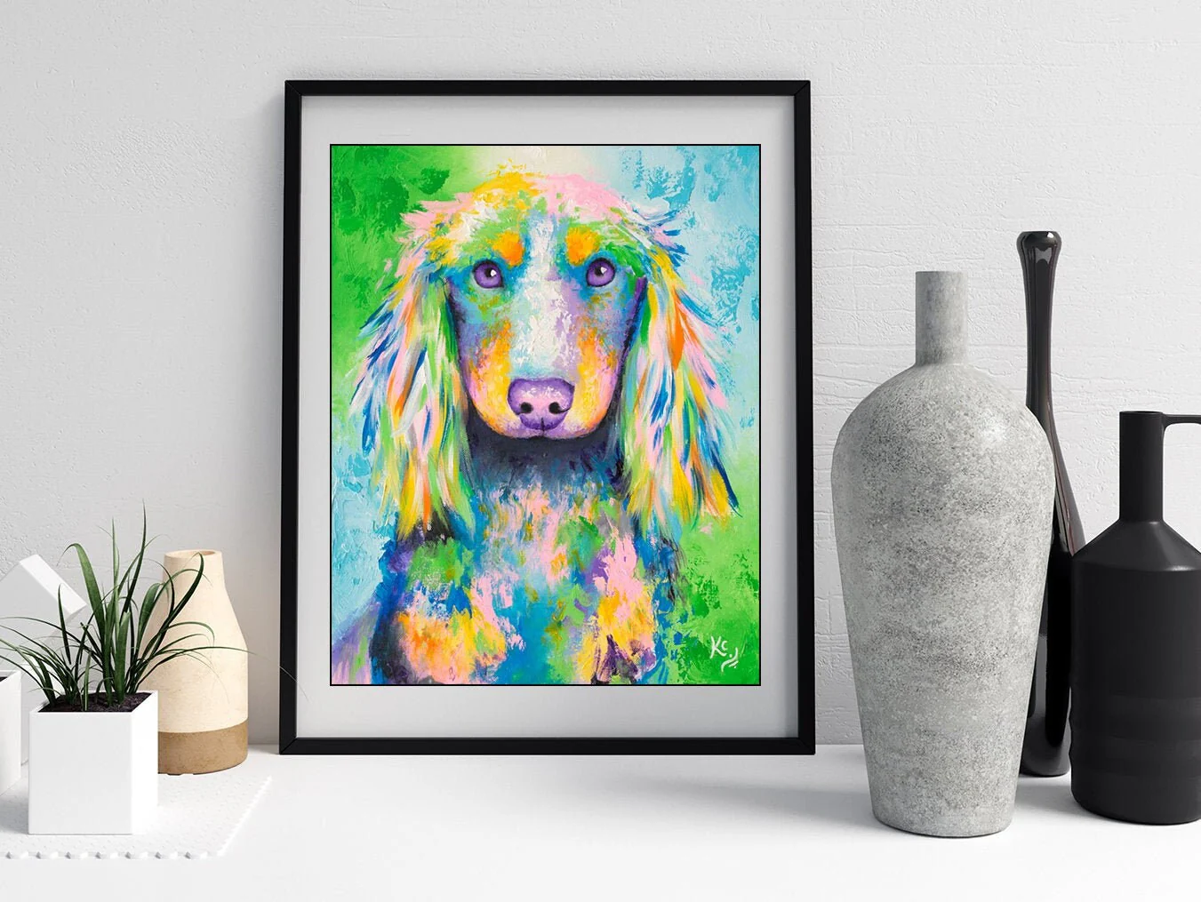Long-haired Dachshund Wiener Dog Art Print - Image 3