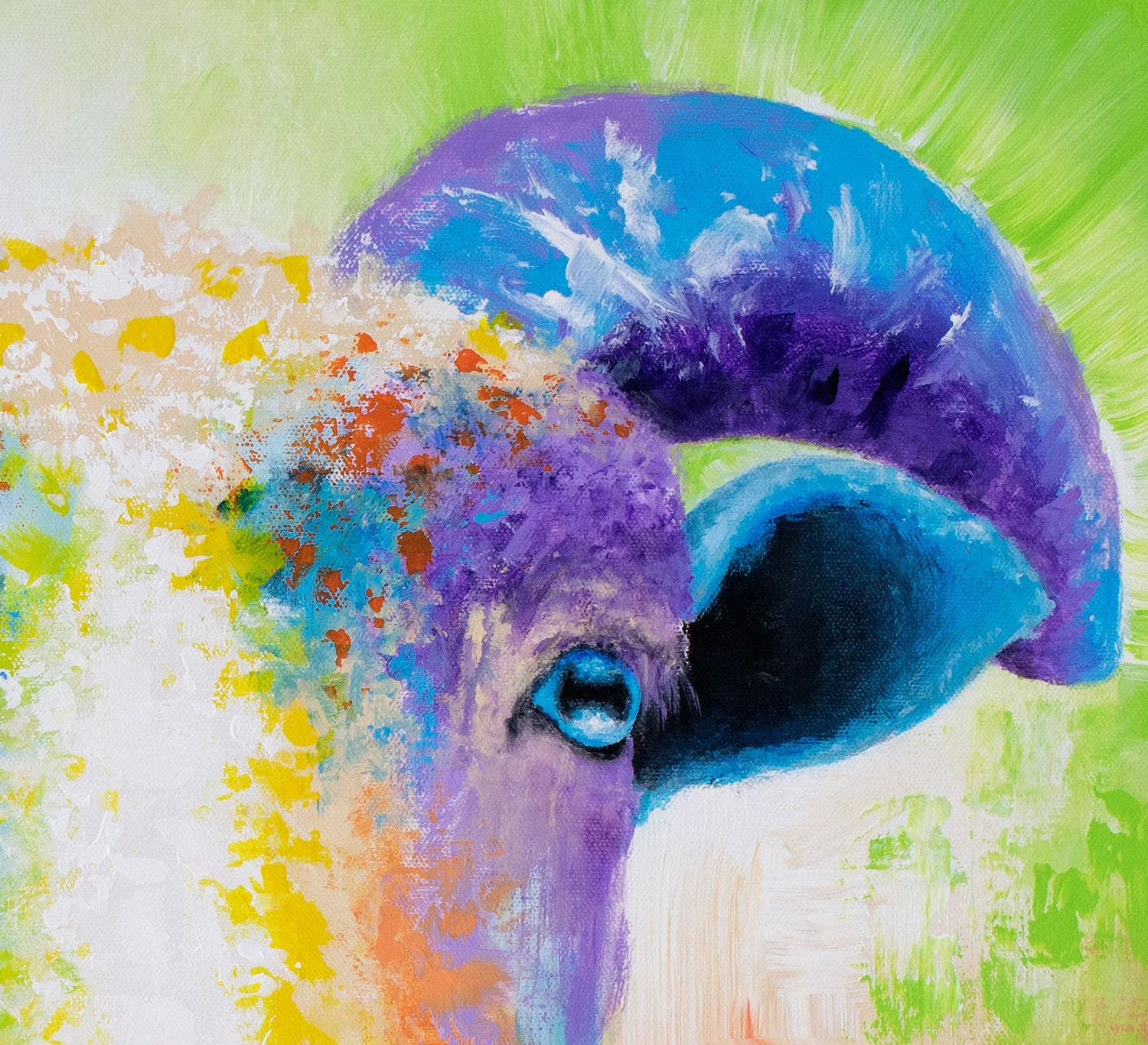 Sheep Art Print - Rainbow Ram - Image 3