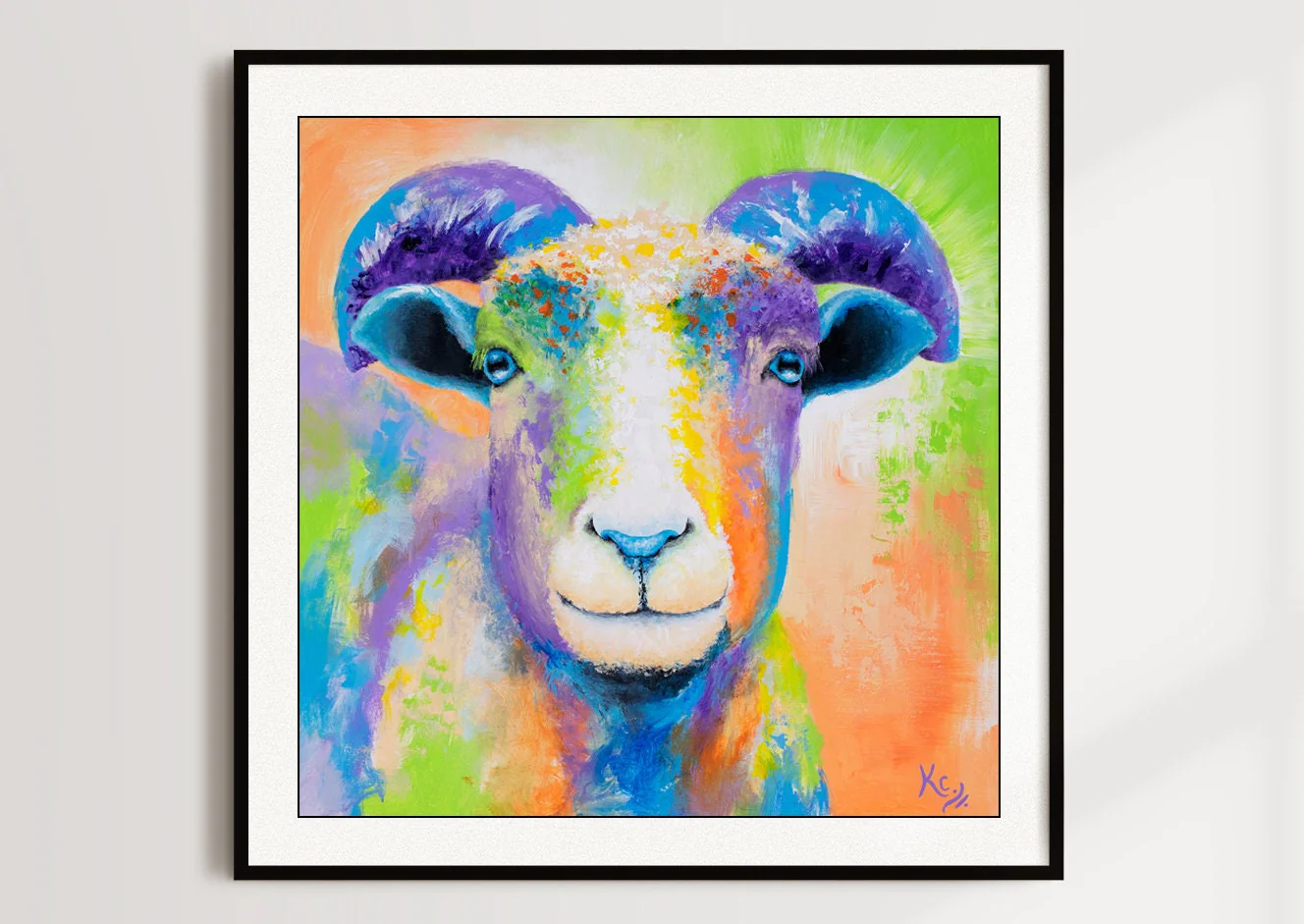 Sheep Art Print - Rainbow Ram - Image 4