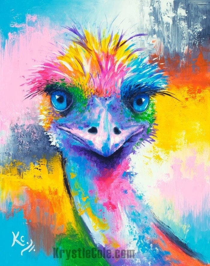 Ostrich Emu Bird Art Print