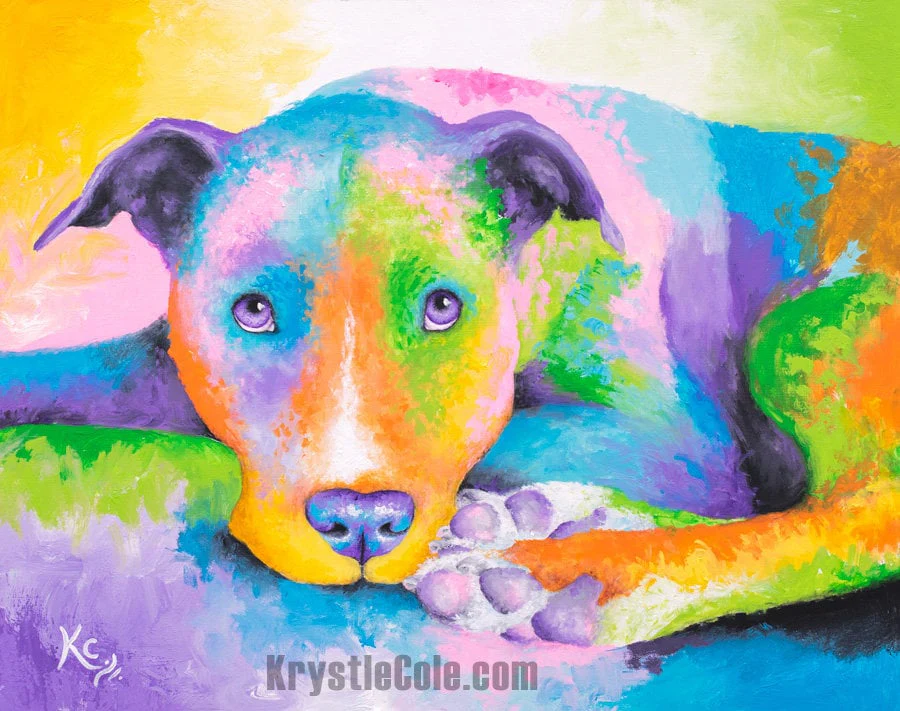 Pit Bull Art Print - Duke