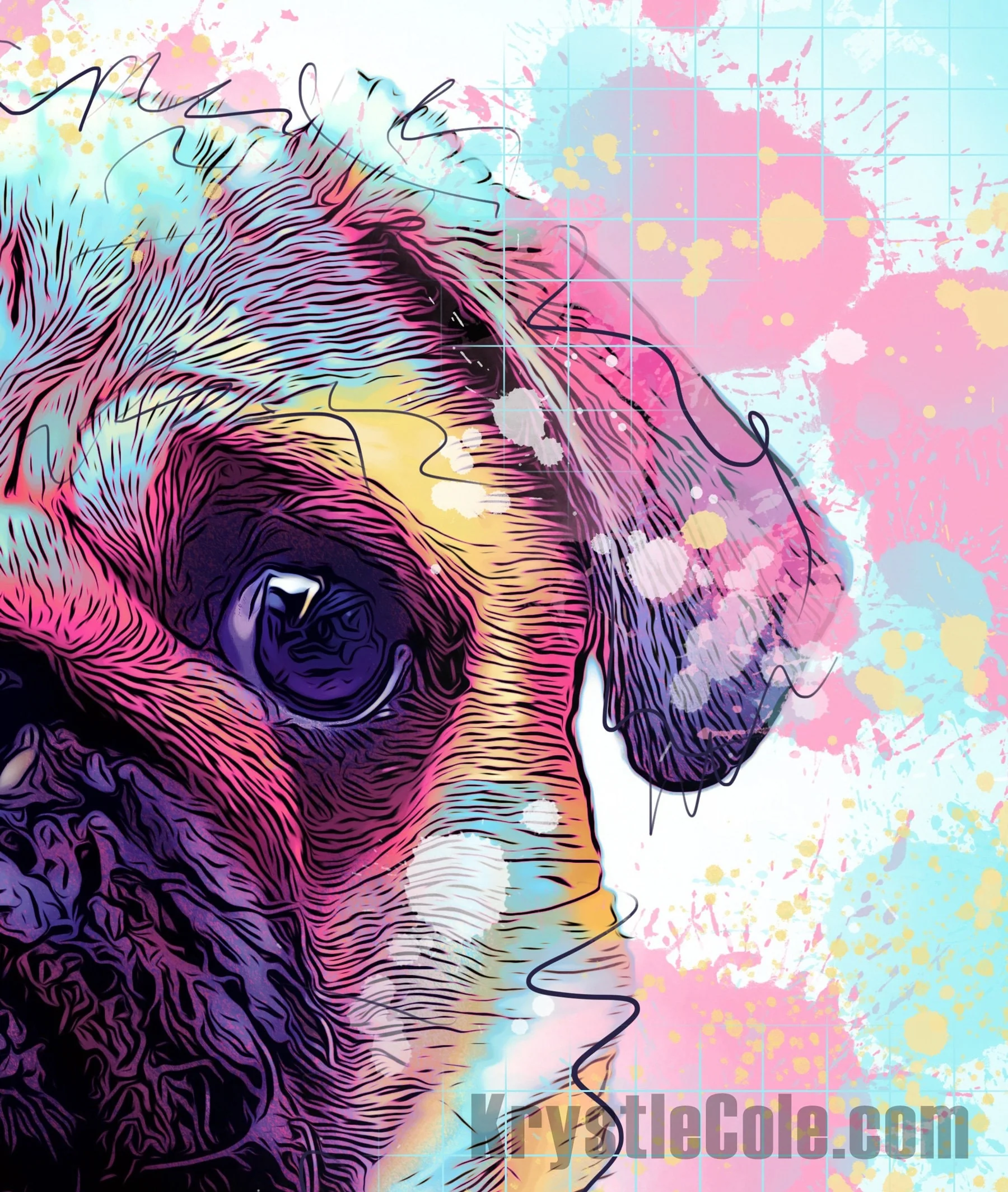 Rainbow Pug Art Print - Image 2
