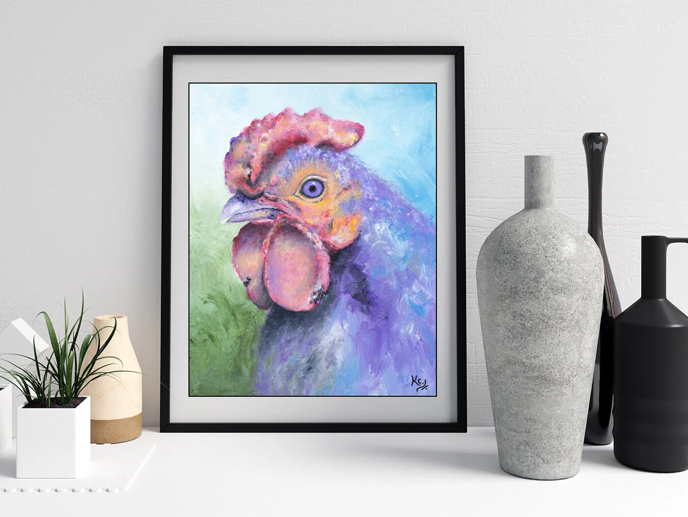 Purple Chicken Art Print - Image 4