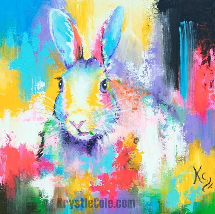 Rabbit Among the Flowers Art Print
