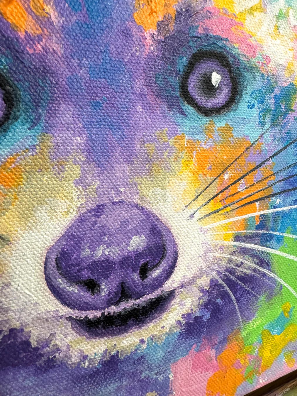 Raccoon Visitor Painting - 11x14" - Image 5