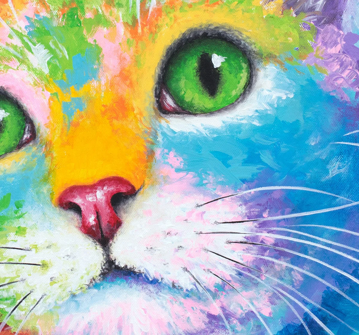 Cat Art Print - Kitty with Green Eyes - Image 2