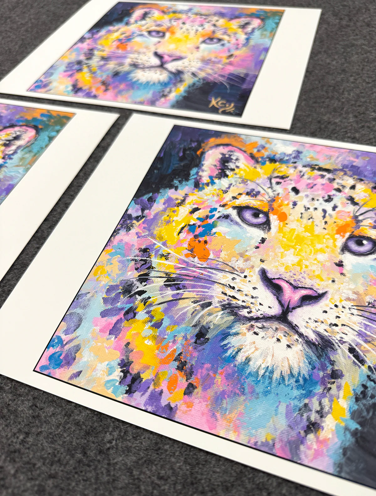 Rainbow Snow Leopard Art Print - Image 3