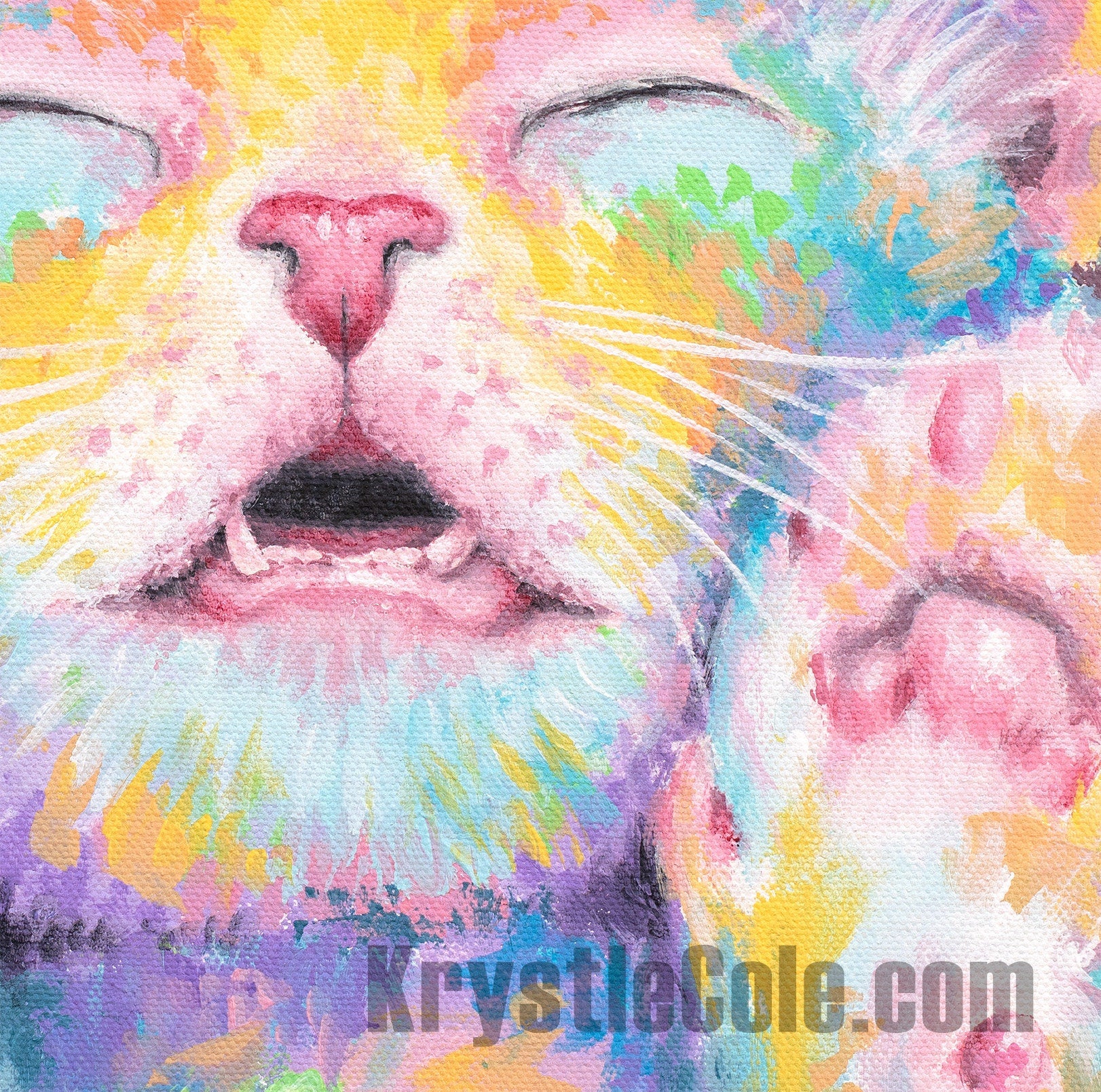 Sleeping Kitten Painting - 11x14" - Image 3