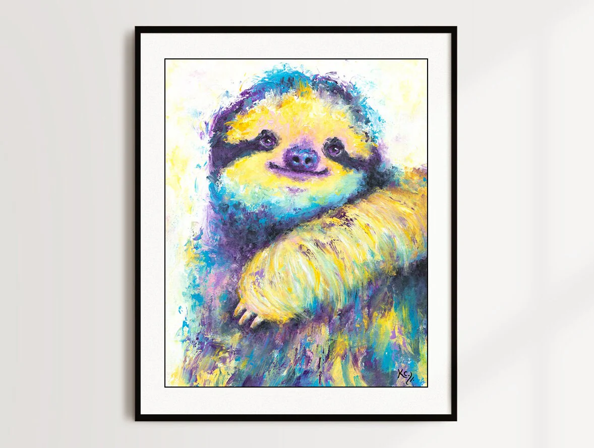Sloth Art Print - Three Toed Spirit Sloth - Image 4