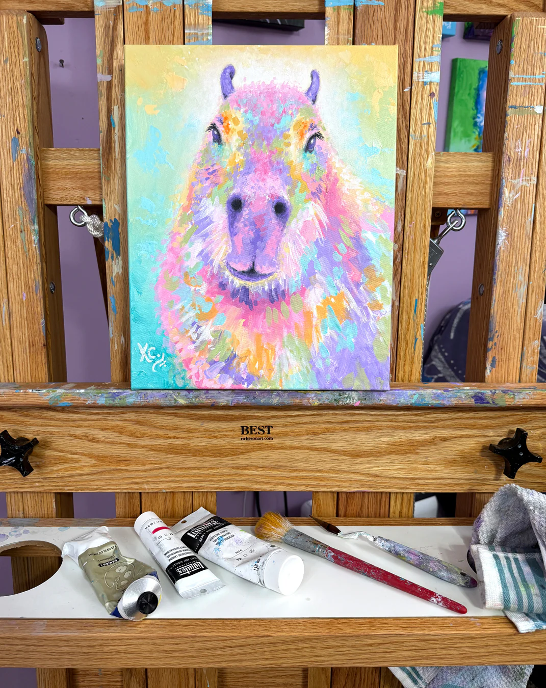 Soul Spirit Capybara Painting - 11x14" - Image 3