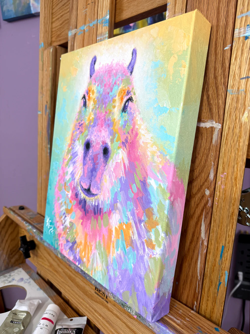 Soul Spirit Capybara Painting - 11x14" - Image 4