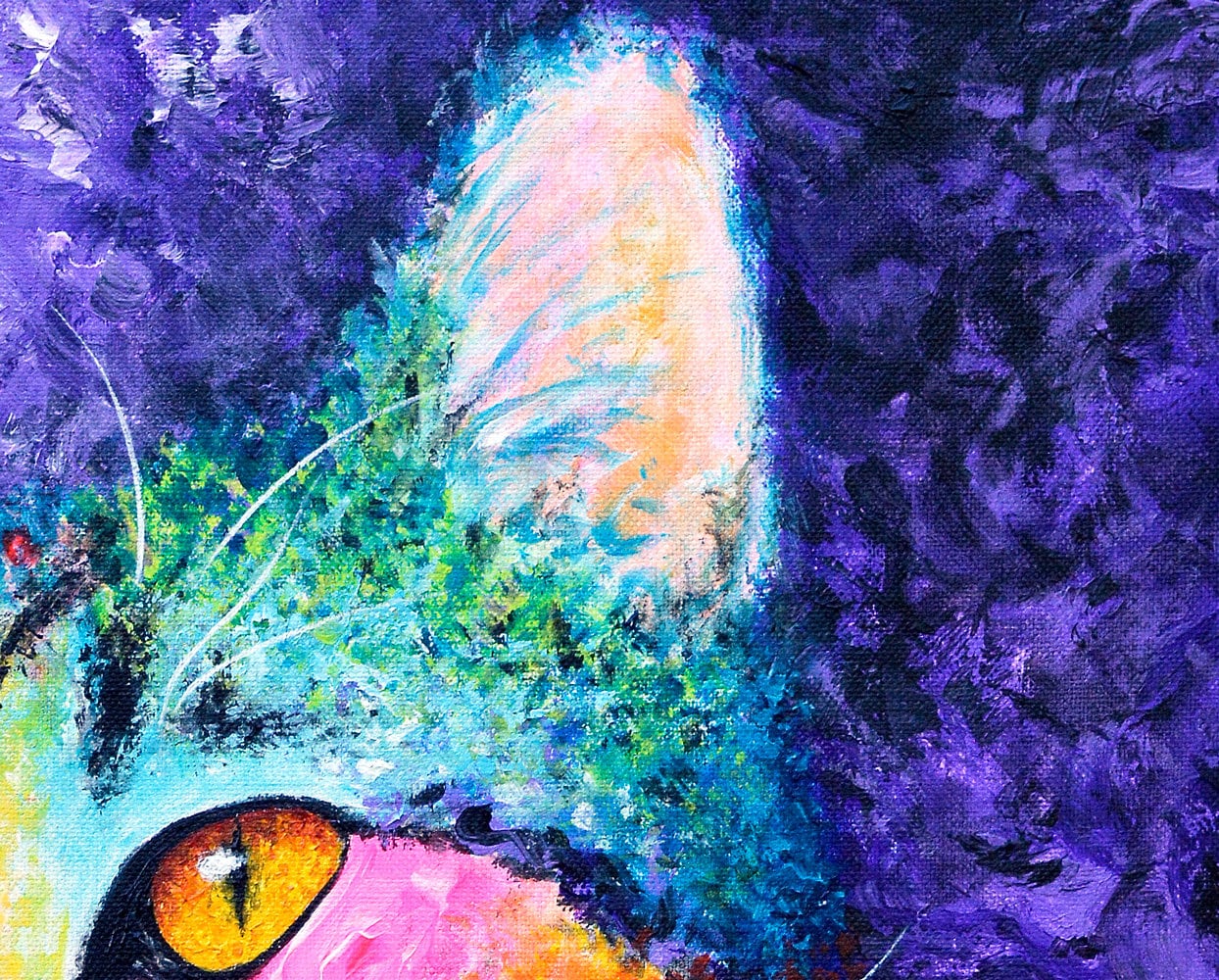 Cat Art Print - Rainbow Tabby - Image 3