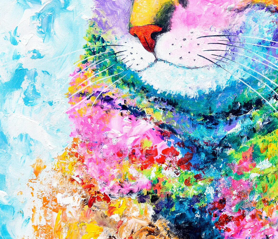 Cat Art Print - Rainbow Tabby - Image 4