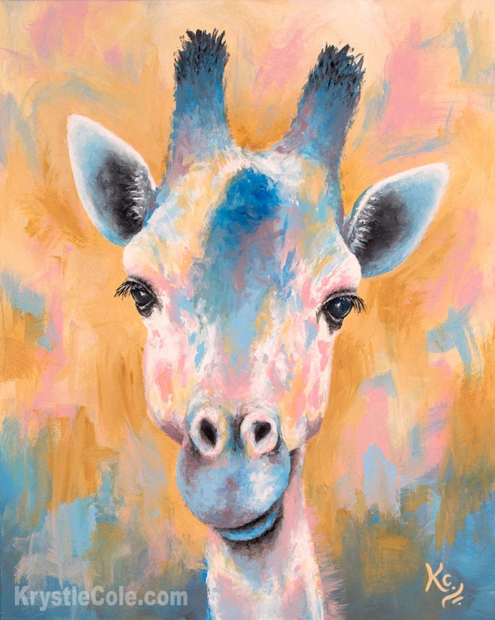Tanganyika Giraffe Painting - 16x20" - Image 4