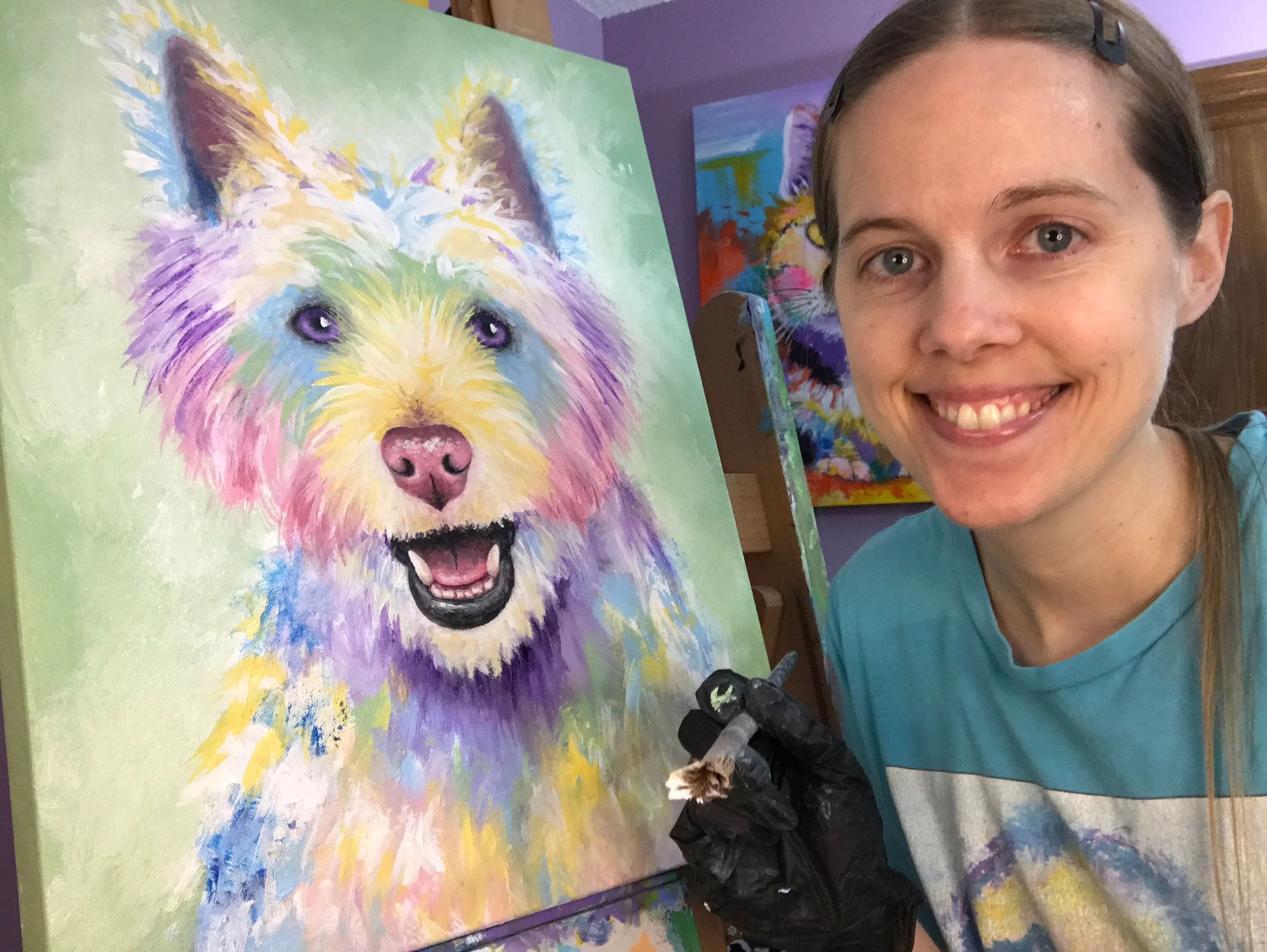 Westie / West Highland Terrier Dog Painting - 16x20" - Image 5