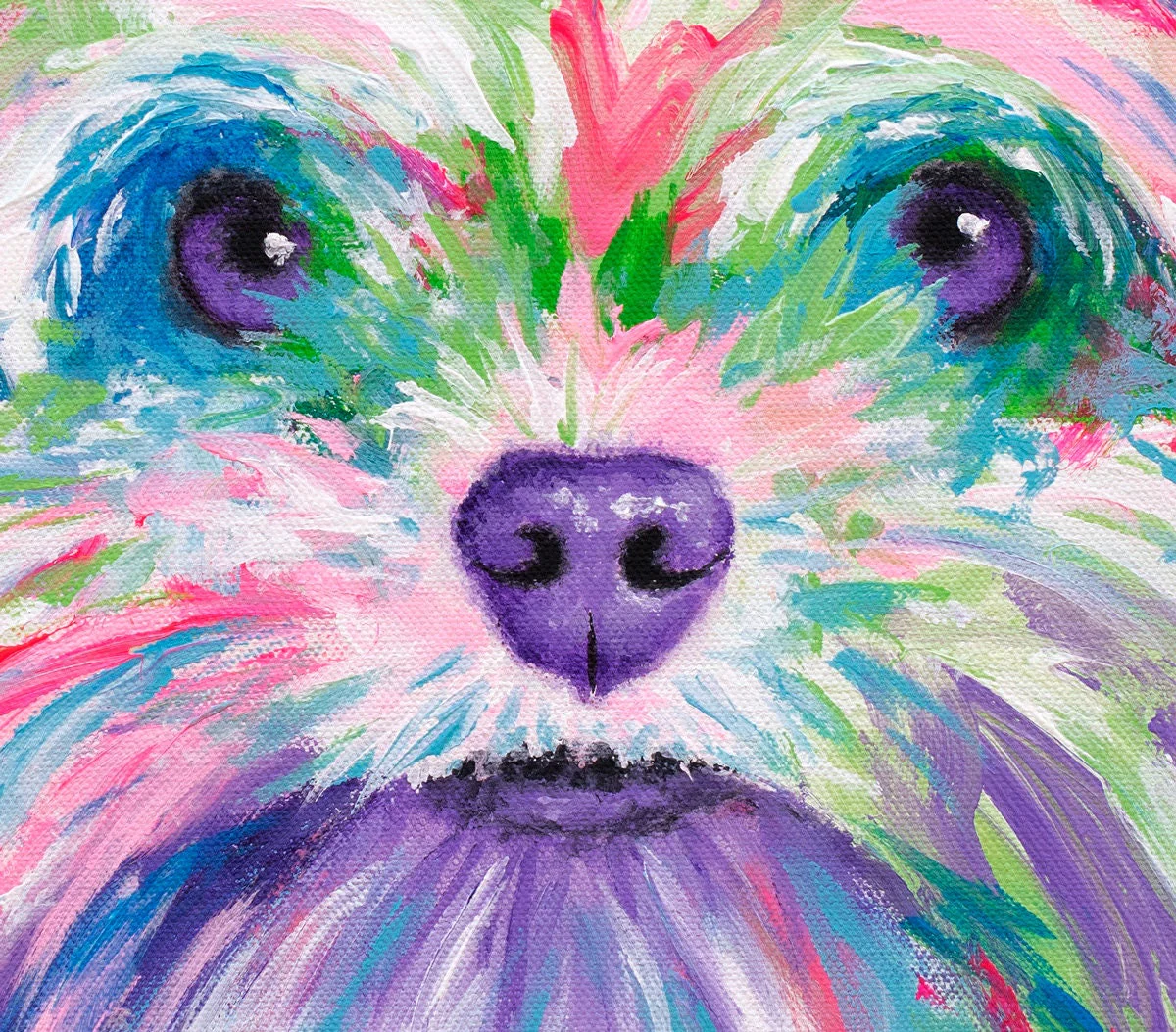 Yorkie Painting - Daisy - 16x16" - Image 3