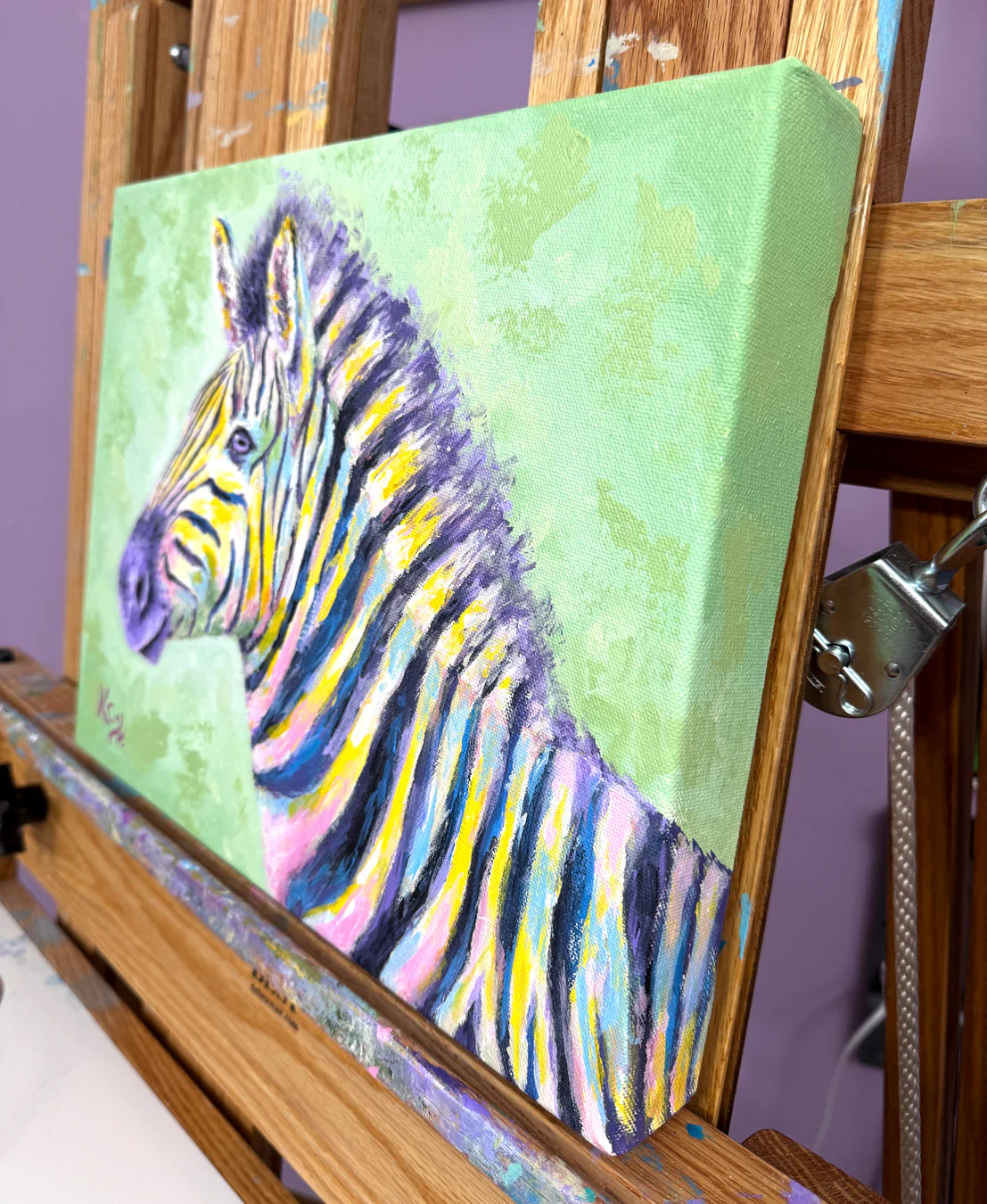 Zebra Love Painting - 11x14" - Image 5